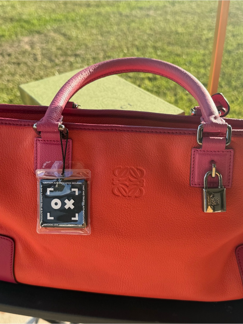 Loewe Two-Tone Pink and Orange Leather Satchel - Picture 2 of 15